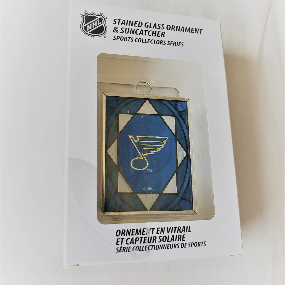ST LOUIS BLUES TEAM STAINED  GLASS ORNAMENT